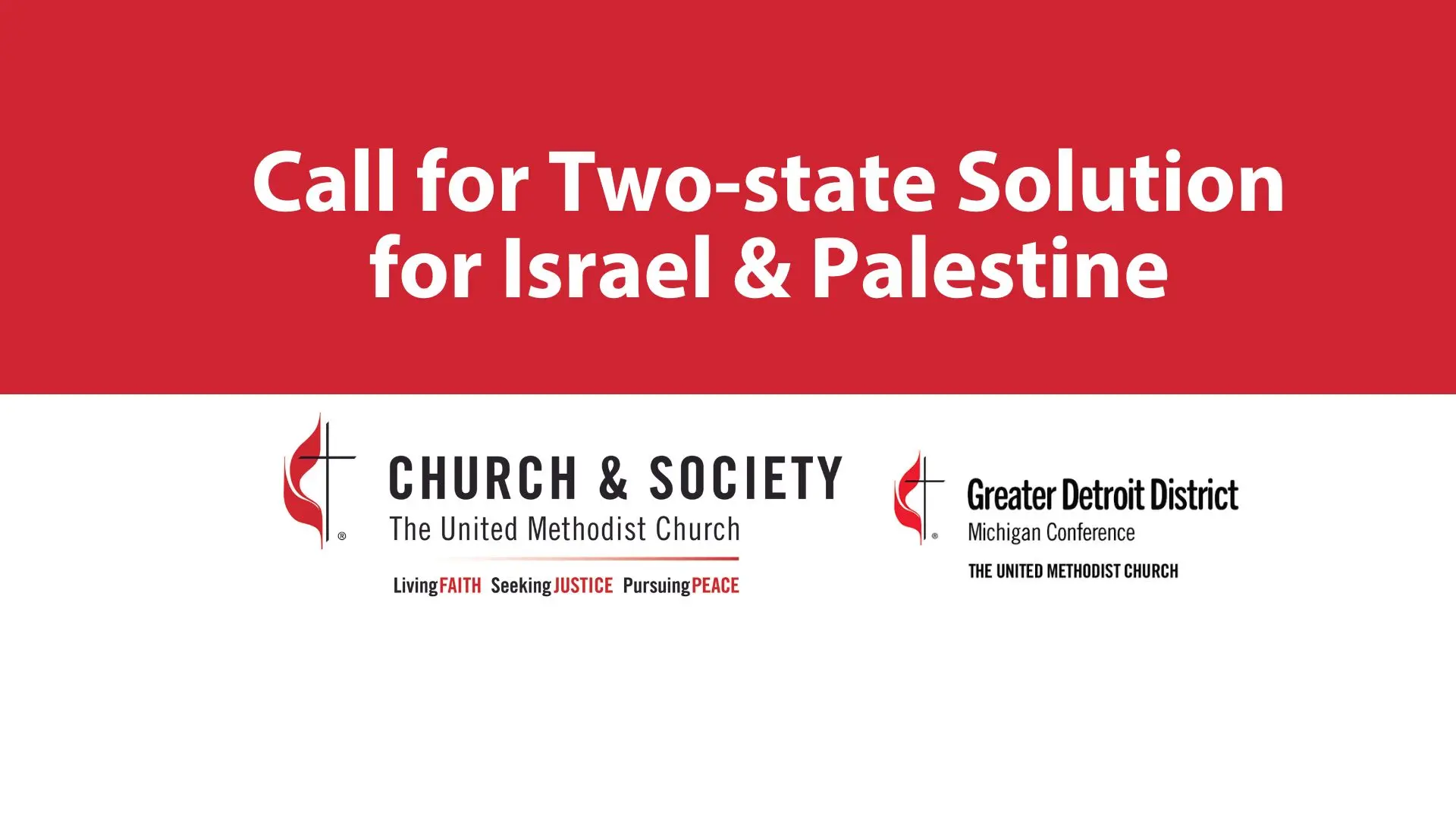 Call for Two-state Solution: Church & Society